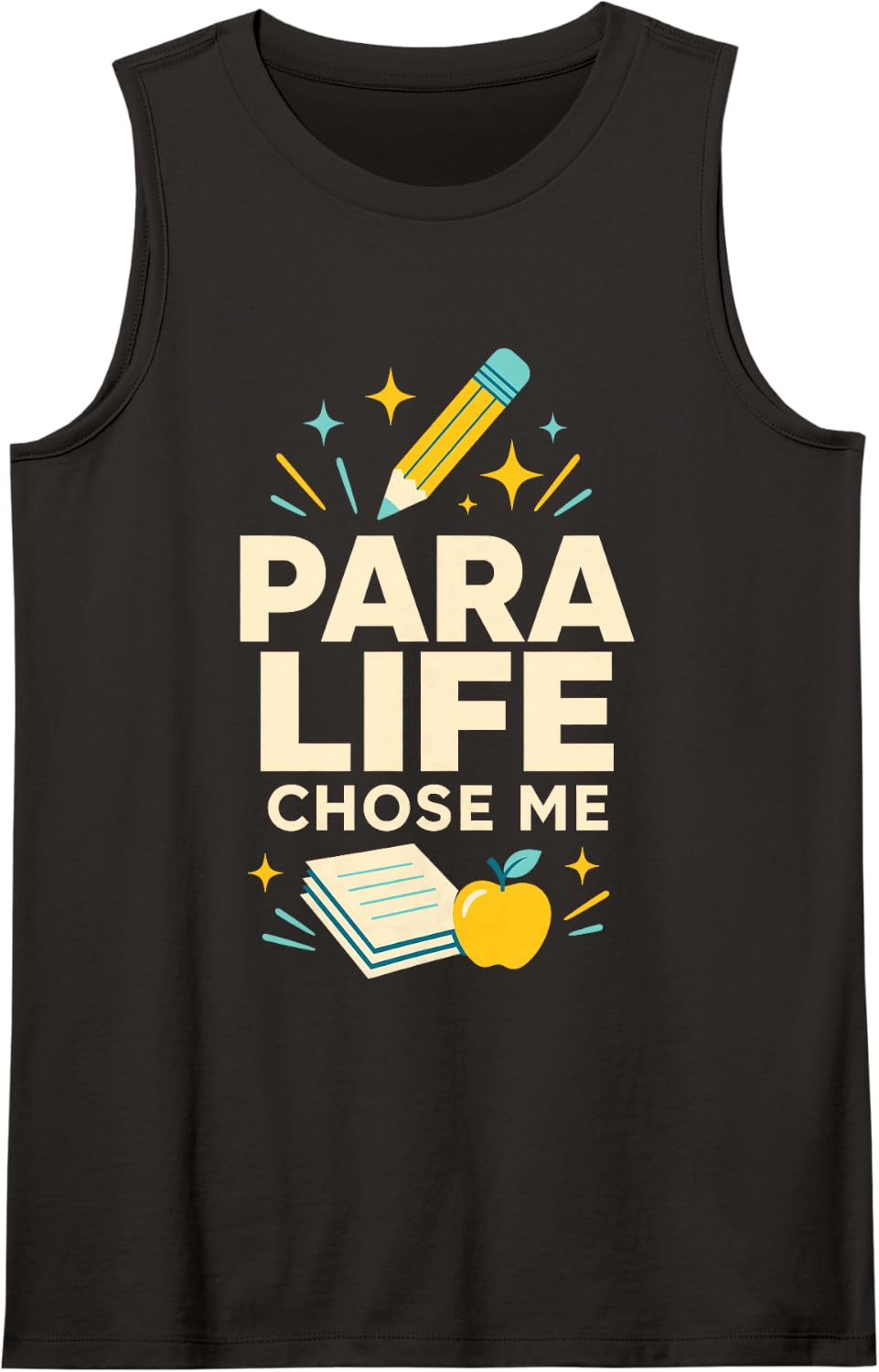 para Life Chose Me Teacher School Sleeveless Tank Top - Black