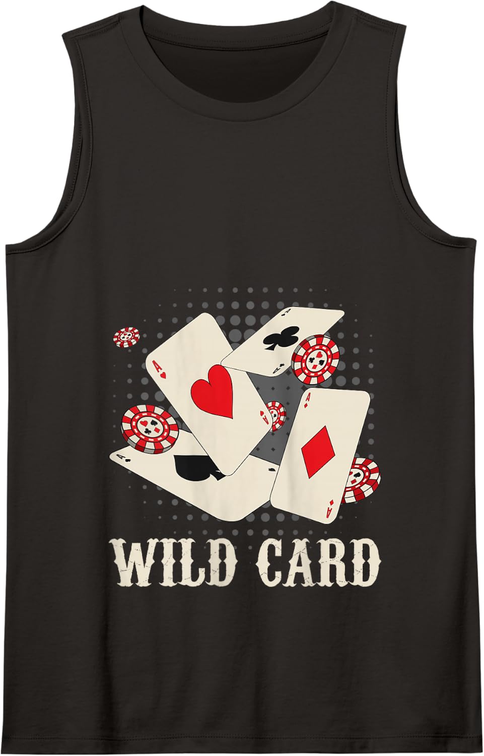 Blackjack WILD CARD Blackjack Gambler Casino Lovers Tank Top - Black