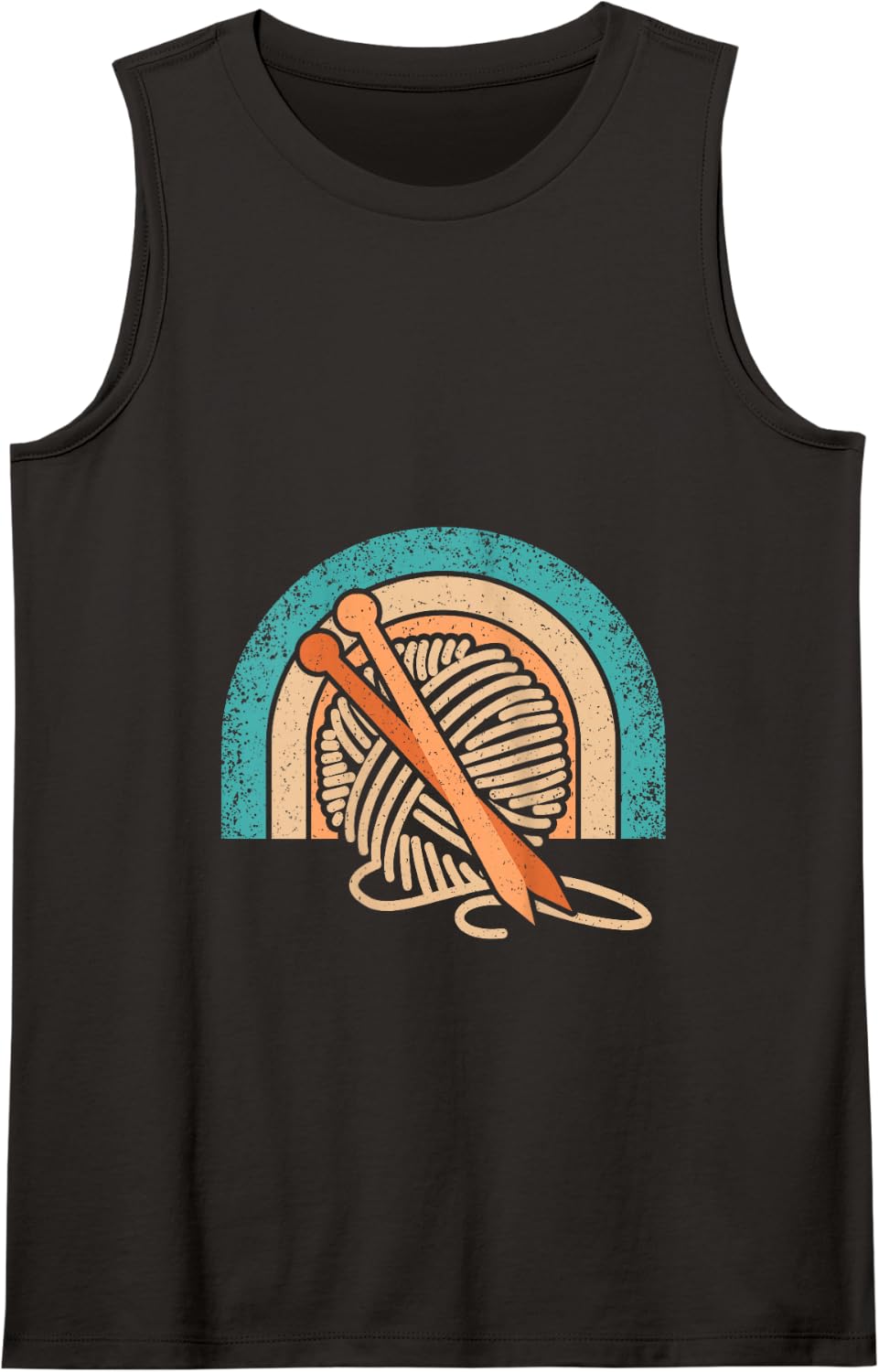 Retro Knitting Lover Vintage Knit Knitter Yarn Men Tank Top - Black