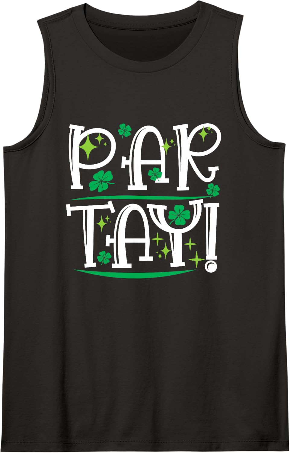 Par-tay! Irish Party St Patrick's Day Sleeveless Tank Top - Black