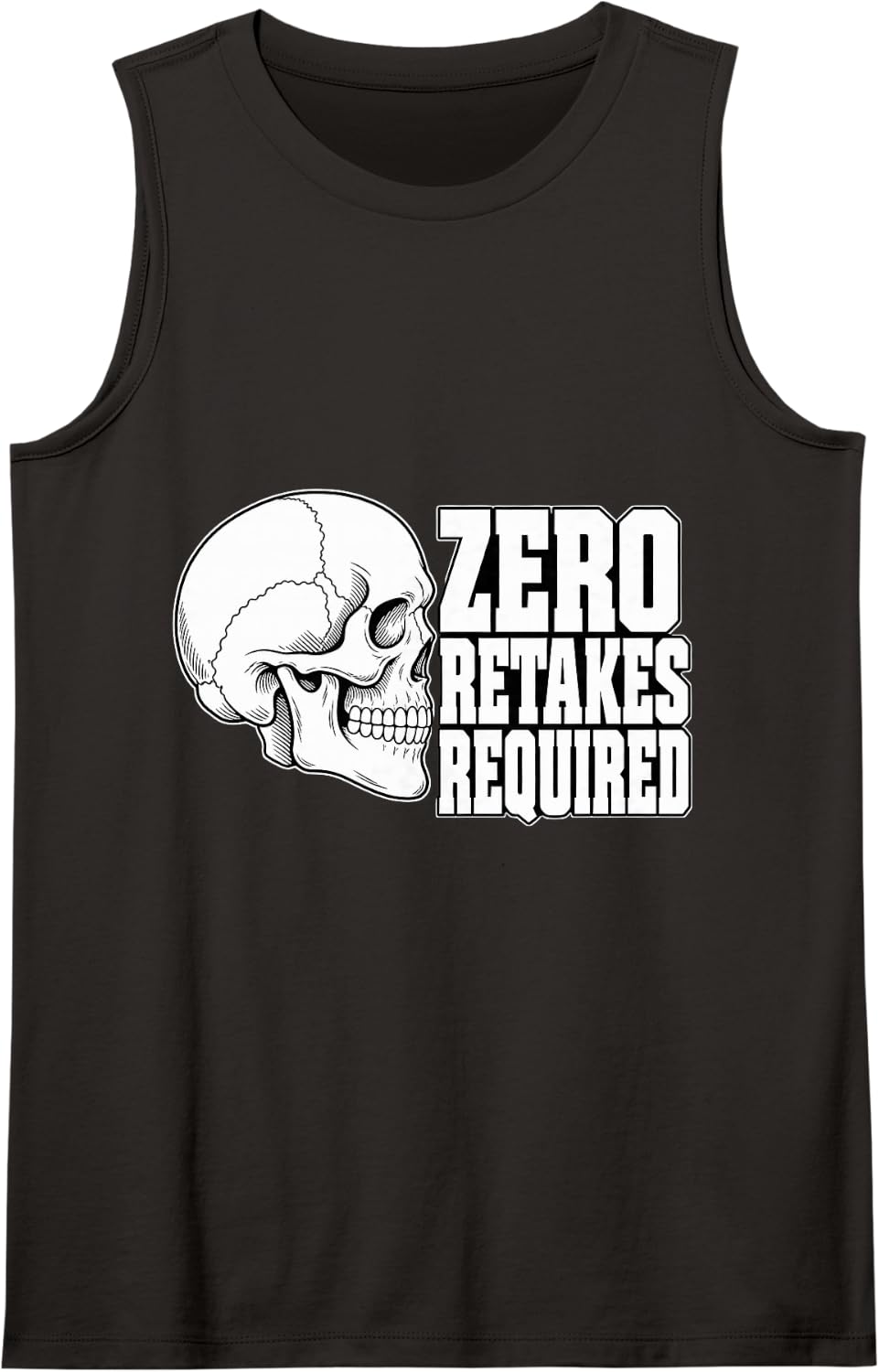 Radiology Tech Zero Retakes Required Anatomy Nerd Skull Sleeveless Tank Top - Black