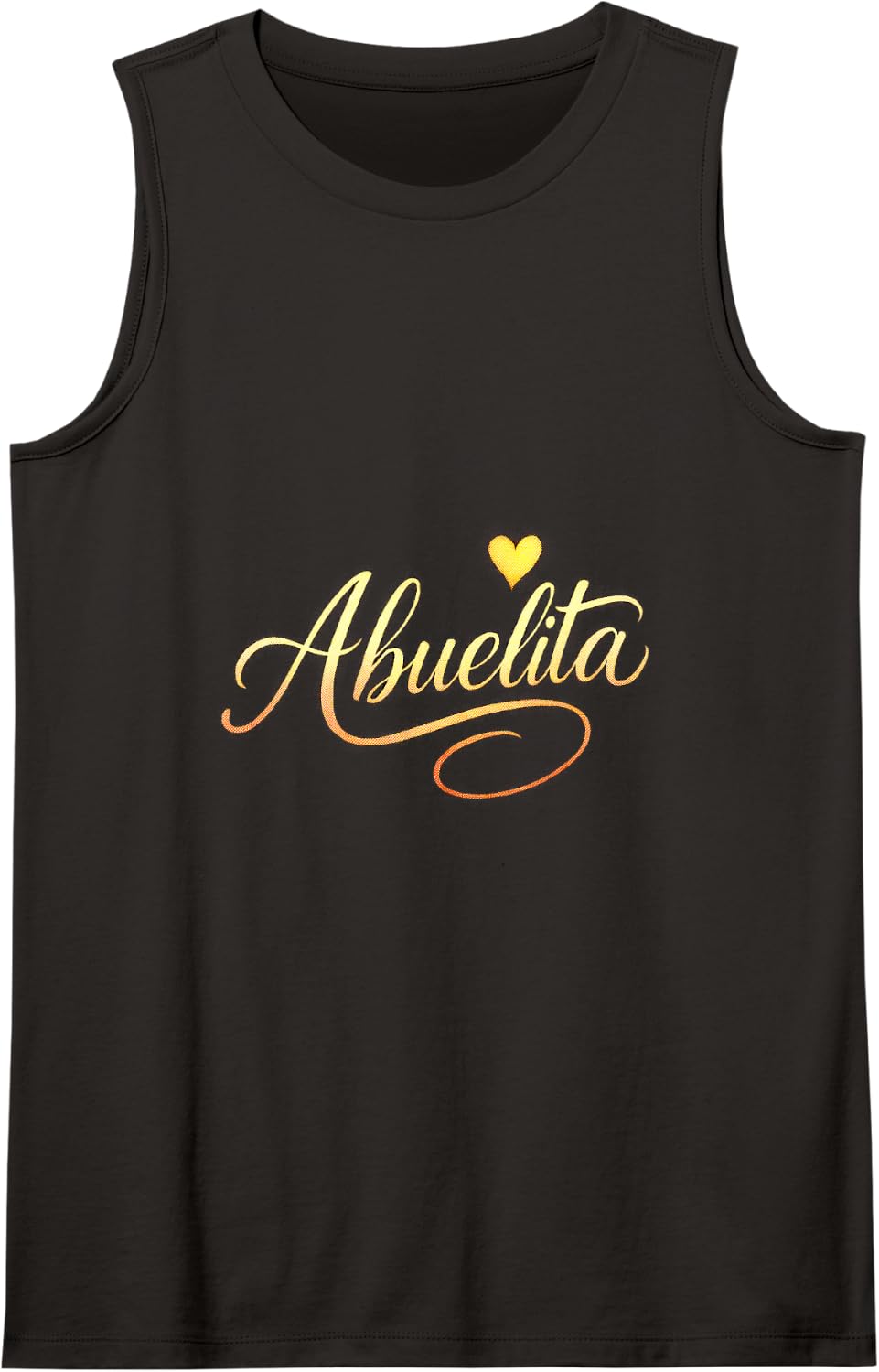 Abuelita - Grandma Heart Spanish Cursive Tank Top - Black