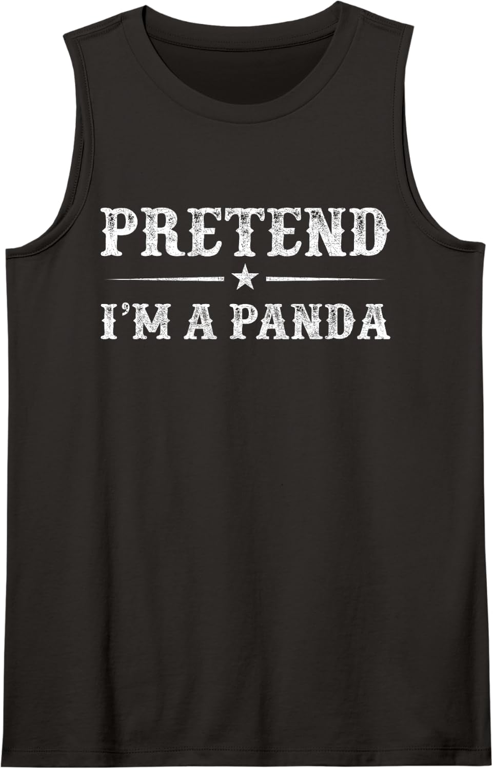 Pretend I'm A Panda Halloween Family Matching Costume Sleeveless Tank Top - Black