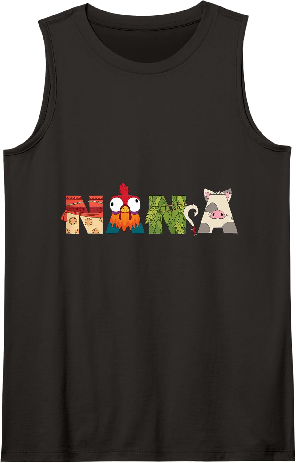 Disney Moana Letters Nana Grandma Gift Family Trip Vacation Tank Top - Black
