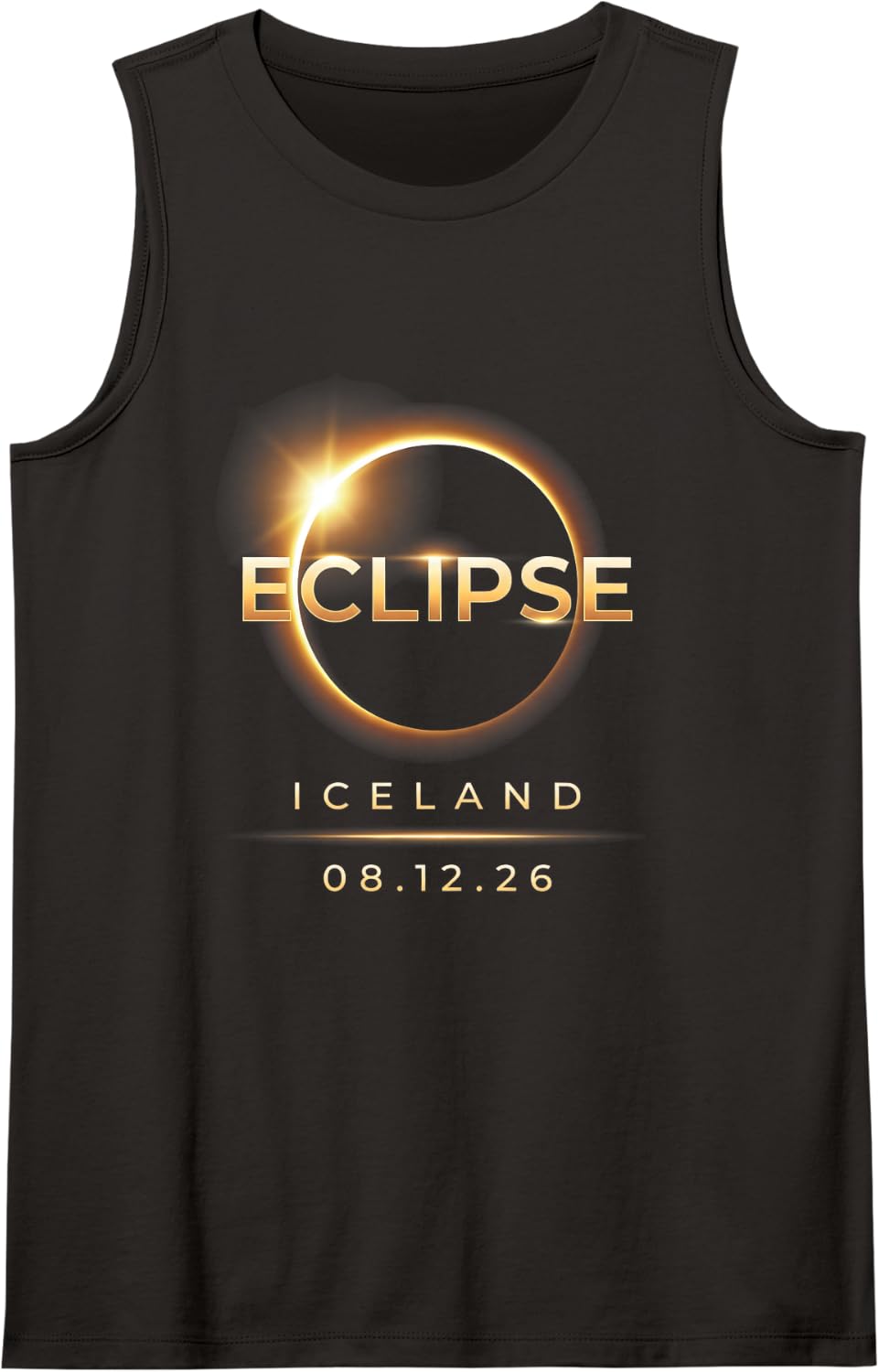 Eclipse Iceland 08.12.26 Totality Astronomy Sleeveless Tank Top - Black