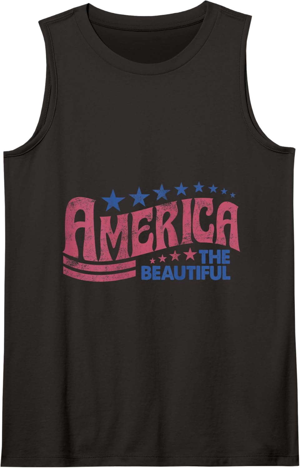 America The Beautiful Retro Vintage American 4th Of July Tank Top - Black