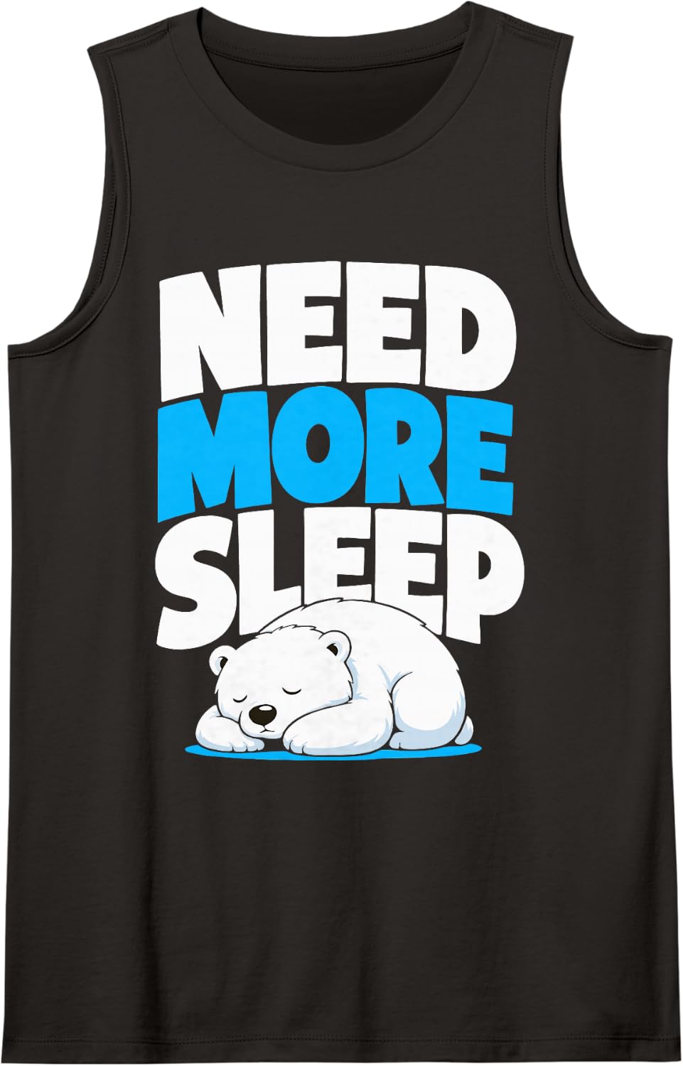 Cute Polar Bear Lover Sleeping White Bear Sleeveless Tank Top - Black