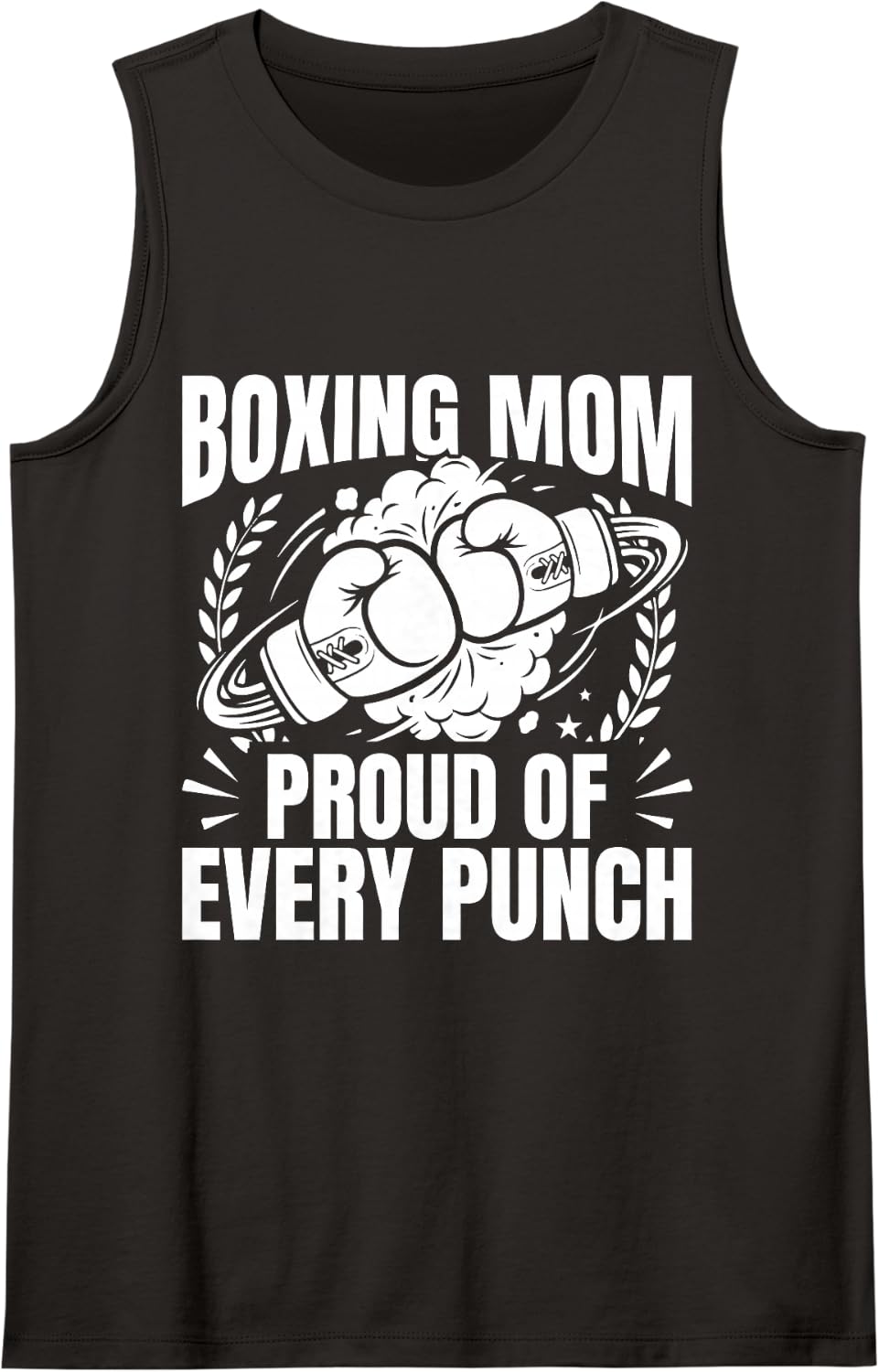 Boxing Mom Proud of Every Punch Boxing Gloves Sleeveless Tank Top - Black