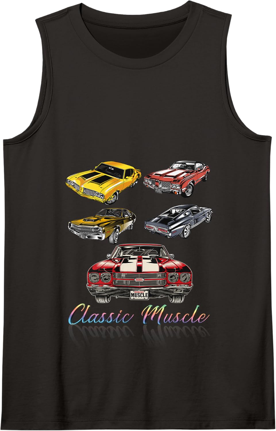 Classic Car American Muscle Cars Novelty Tank Top - Black