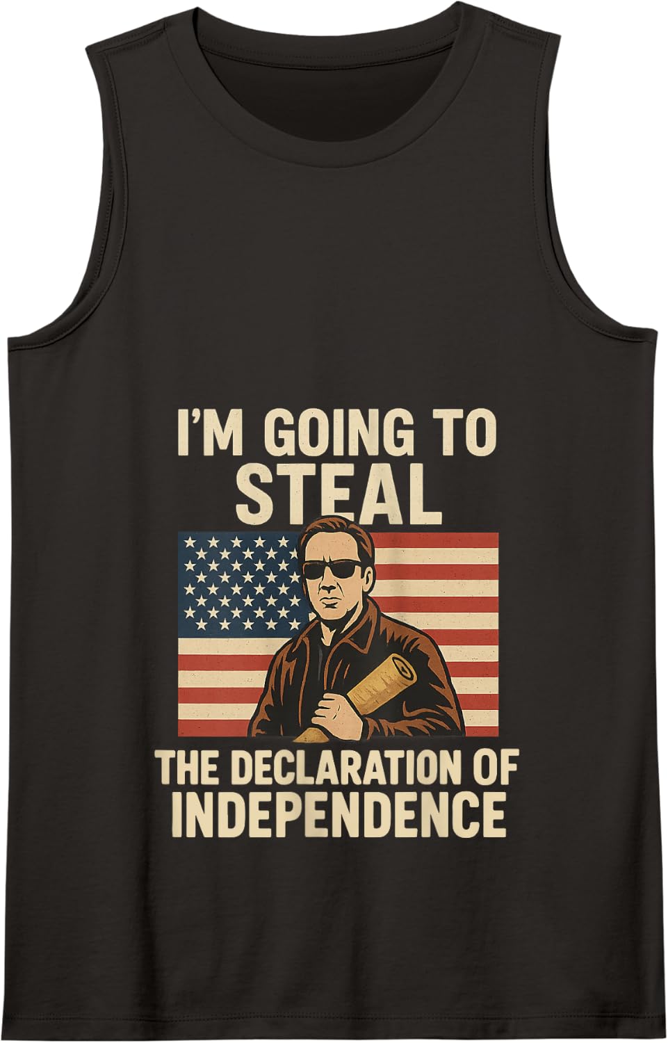 Declaration of Independence; Steal Funny Joke July 4th Tank Top - Black