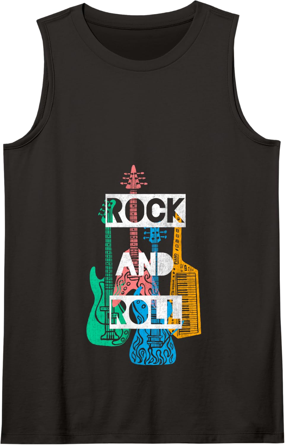 Cool Rock & Roll Music Make Some Noise Musical Instruments Tank Top - Black