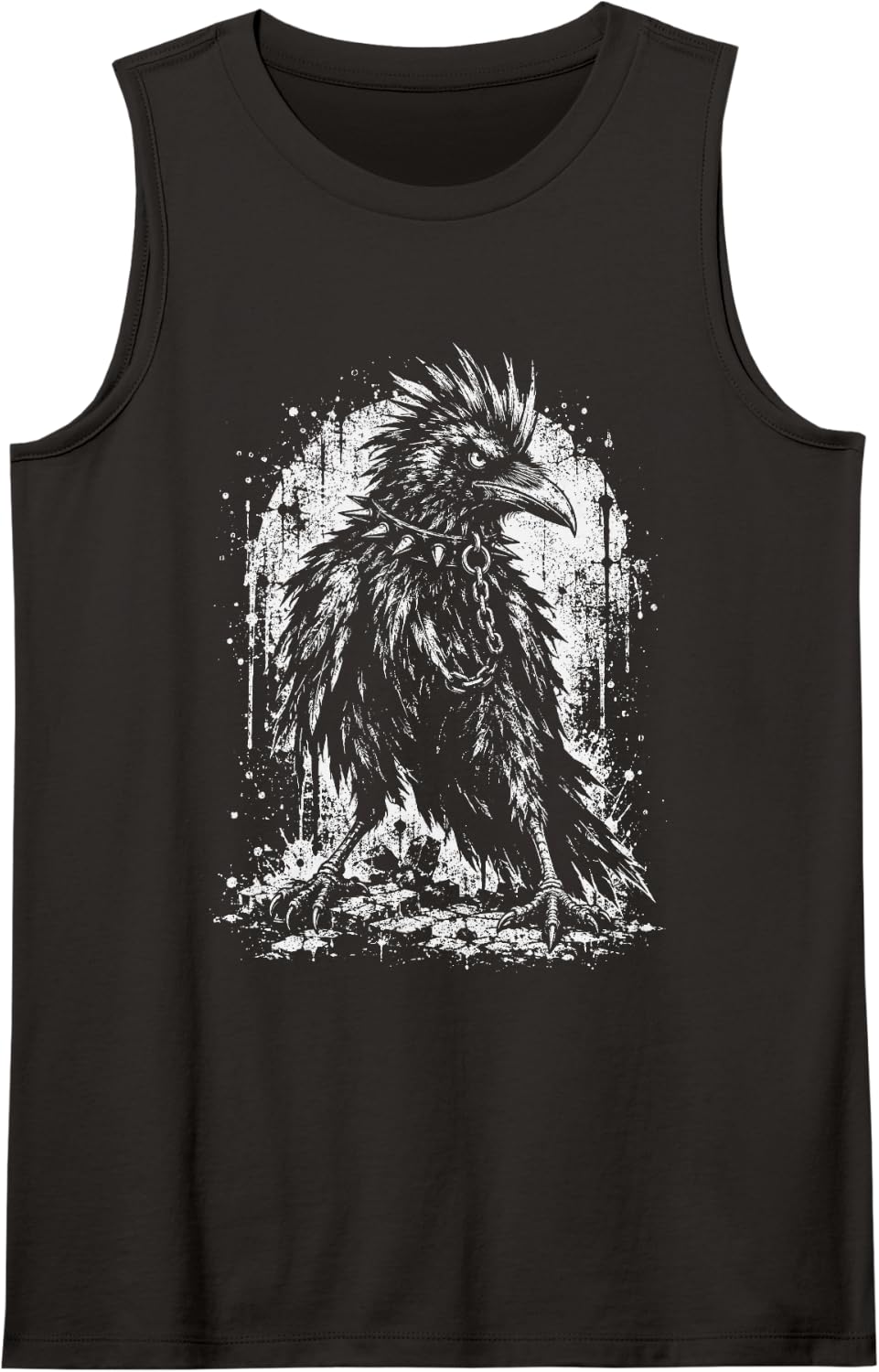 Punk Rebel Gothic Dark Raven Grunge Animal for Men, Women Sleeveless Tank Top - Black