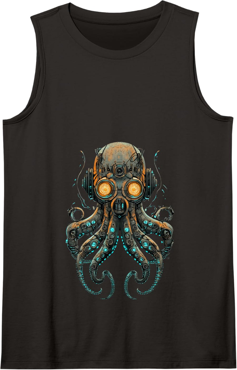 Steampunk Cyborg Octopus Tank Top - Black