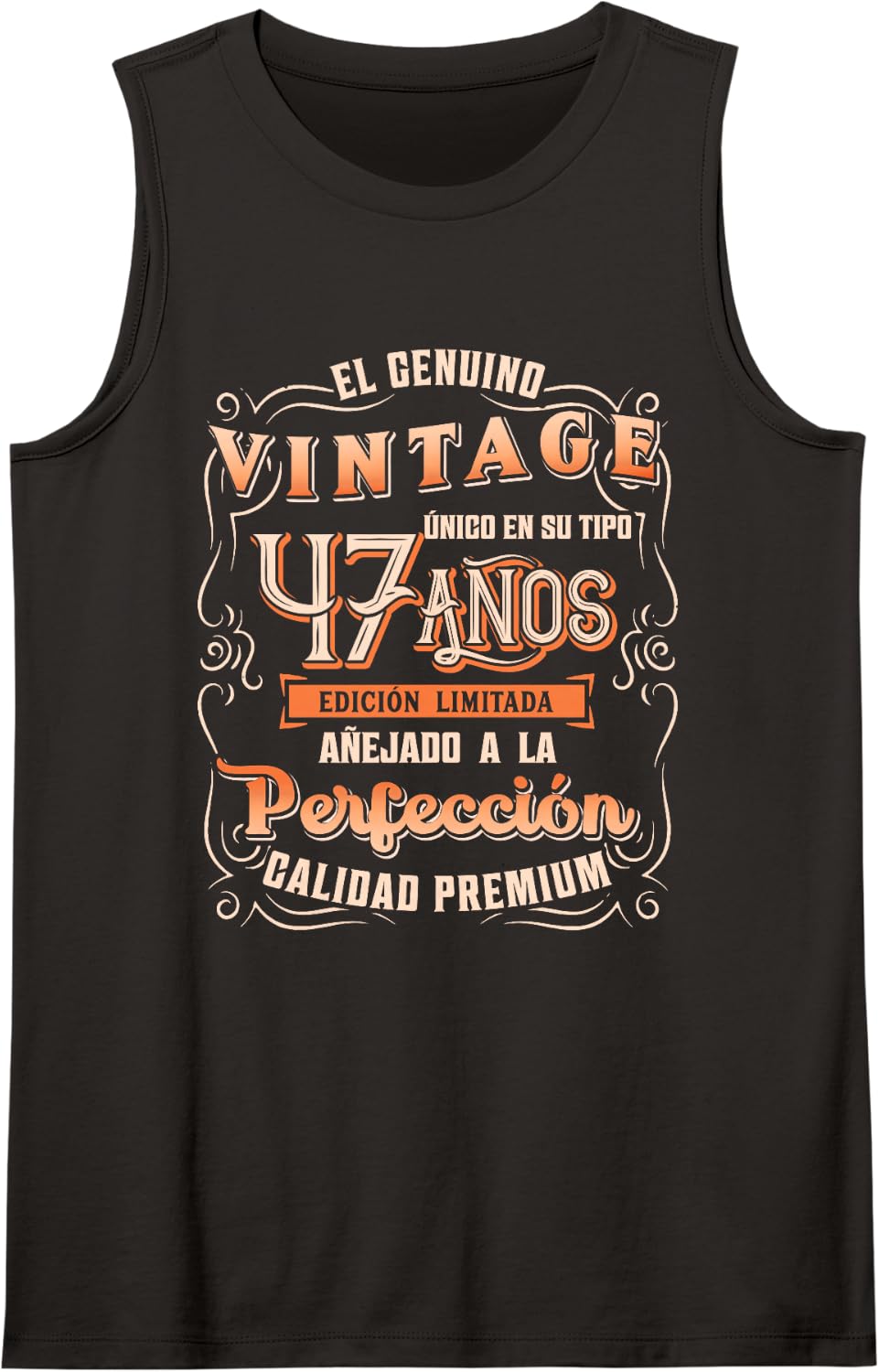 Playera Cumpleaños 47 47th Birthday Gift for Men in Spanish Sleeveless Tank Top - Black