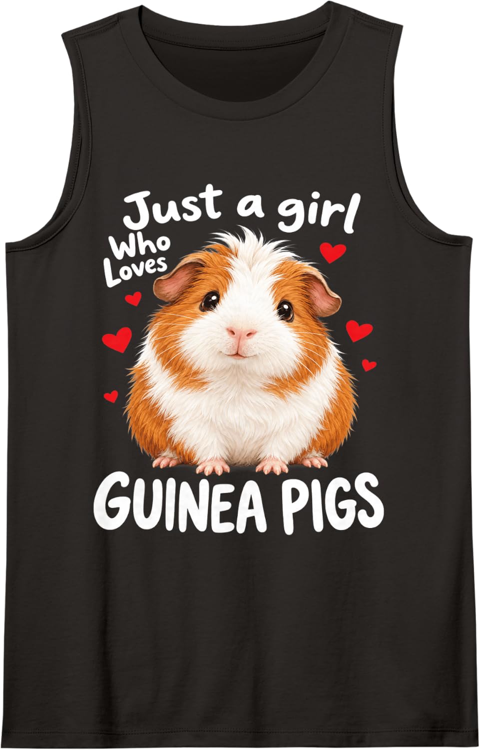 Just a Girl Who Loves Guinea Pigs Cute Sleeveless Tank Top - Black