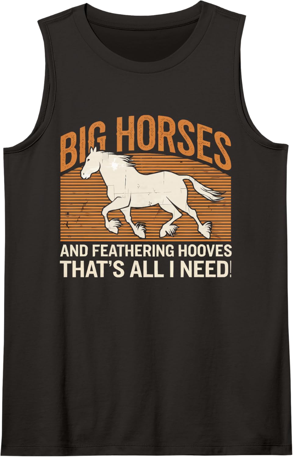 Clydesdale Horse Giant Horse Pony Horseback Riding Sleeveless Tank Top - Black
