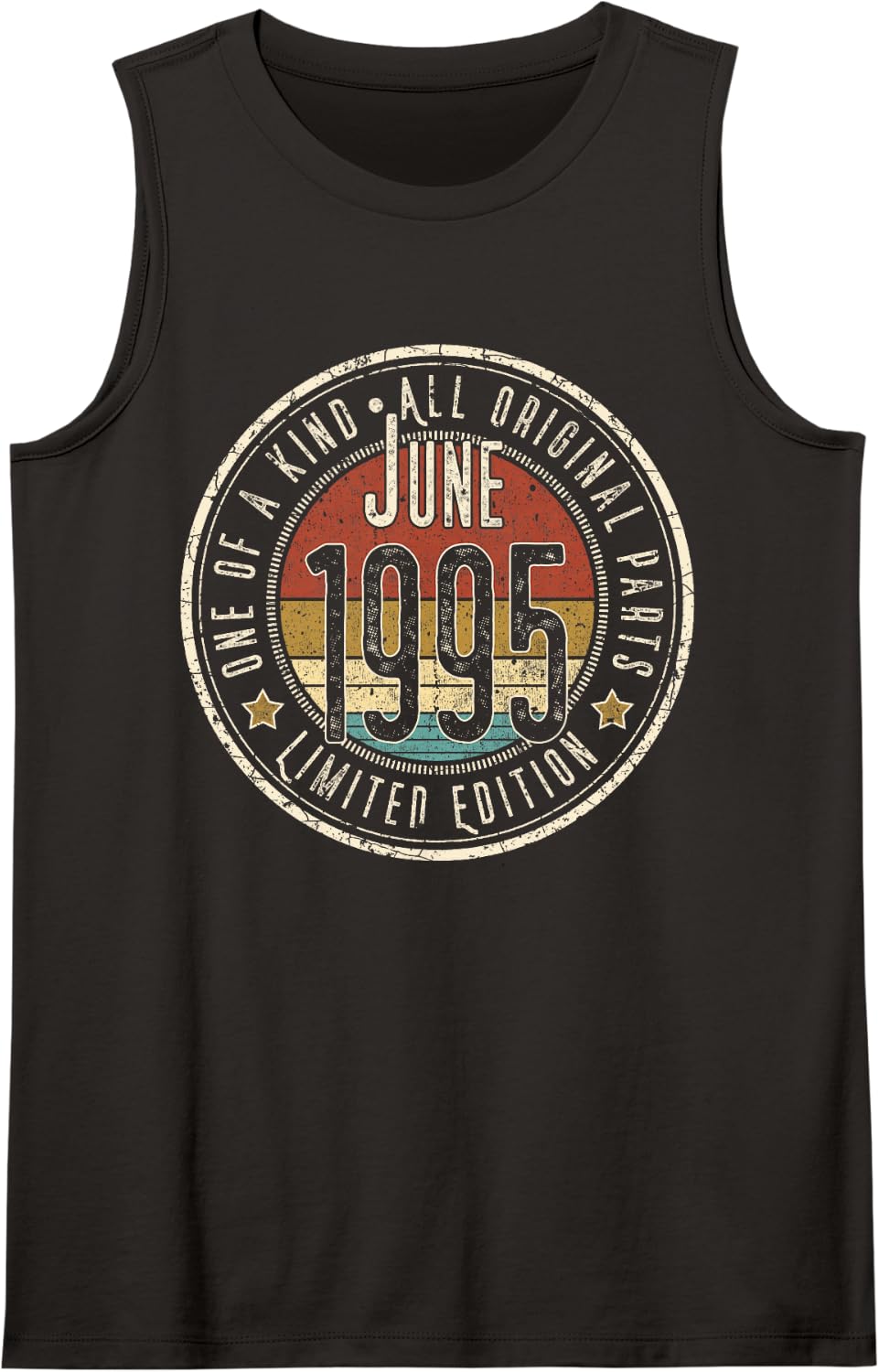31st Birthday Vintage June 1995 Retro Limited Edition Sleeveless Tank Top - Black