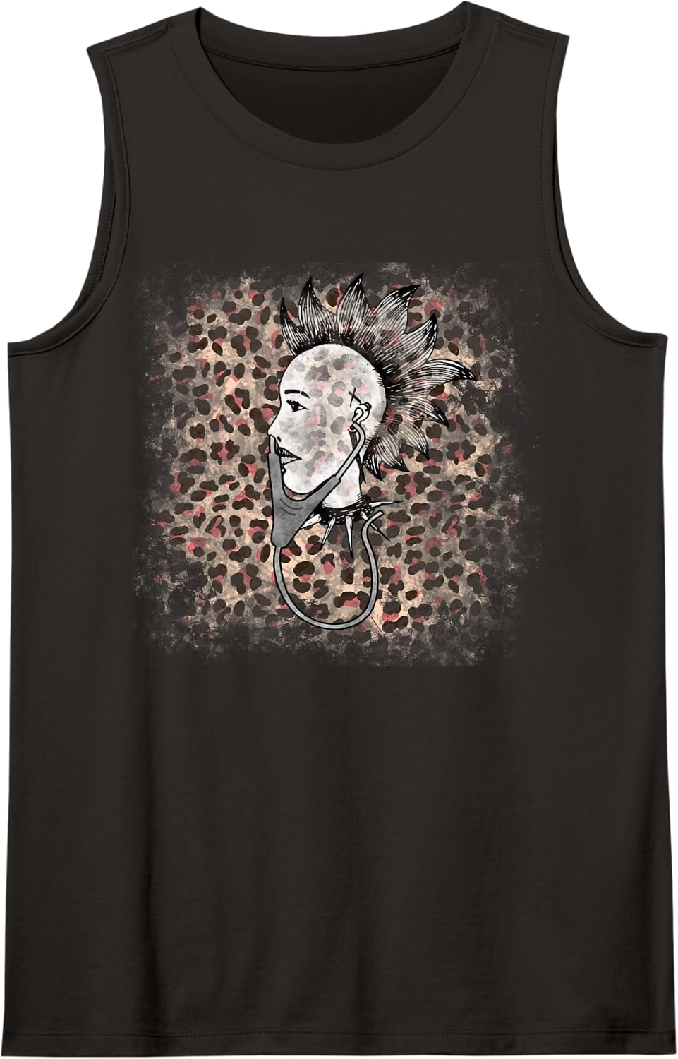 Rock & Roll Skeleton Nurse Hospital Satan Medicine Punk PSY Sleeveless Tank Top - Black