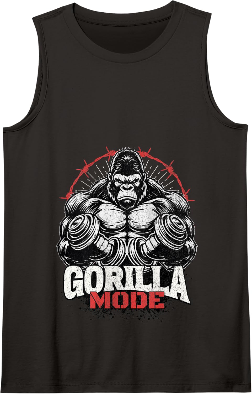 Gorilla Mode Workout Exercise Weights Weights Strong Gym Tank Top - Black