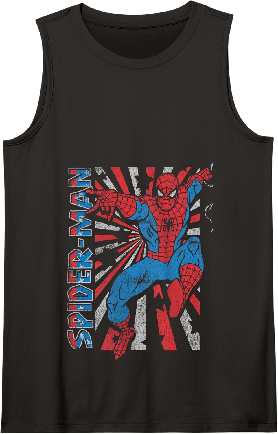 Marvel Comics Retro Classic 4th of July Spider-Man Vintage Tank Top - Black