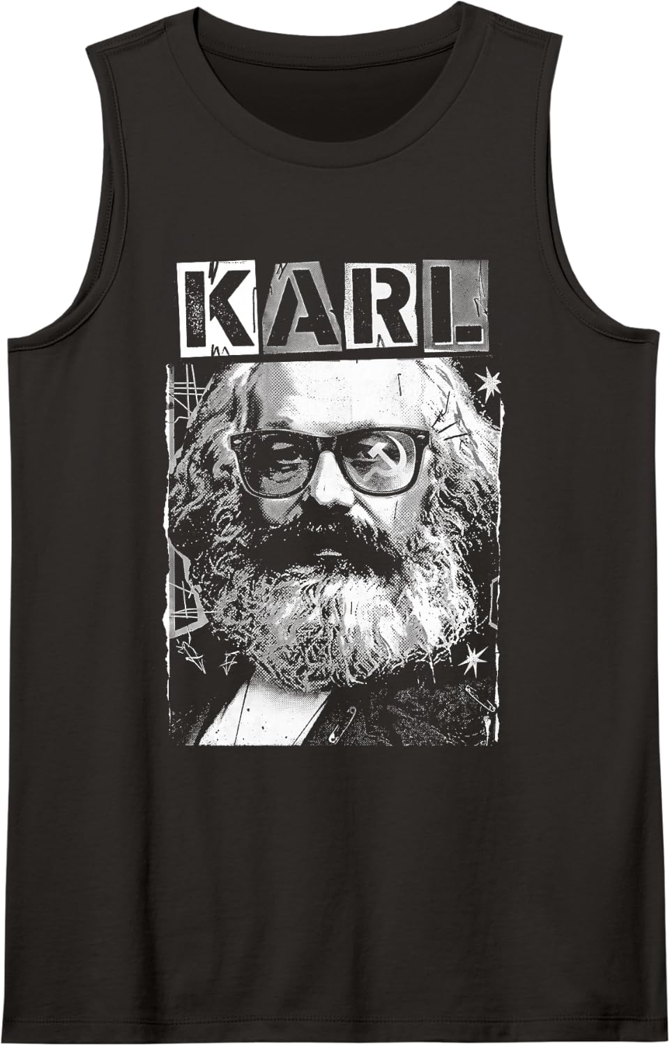 Karl Marx Marxism Socialism Communism Funny Pop Art Tank Top - Black