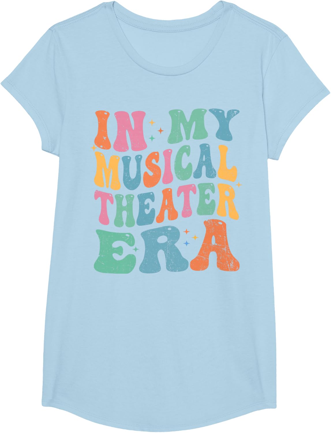 In My Musical Theater Era Retro Groovy T-Shirt - Girls Baby Blue