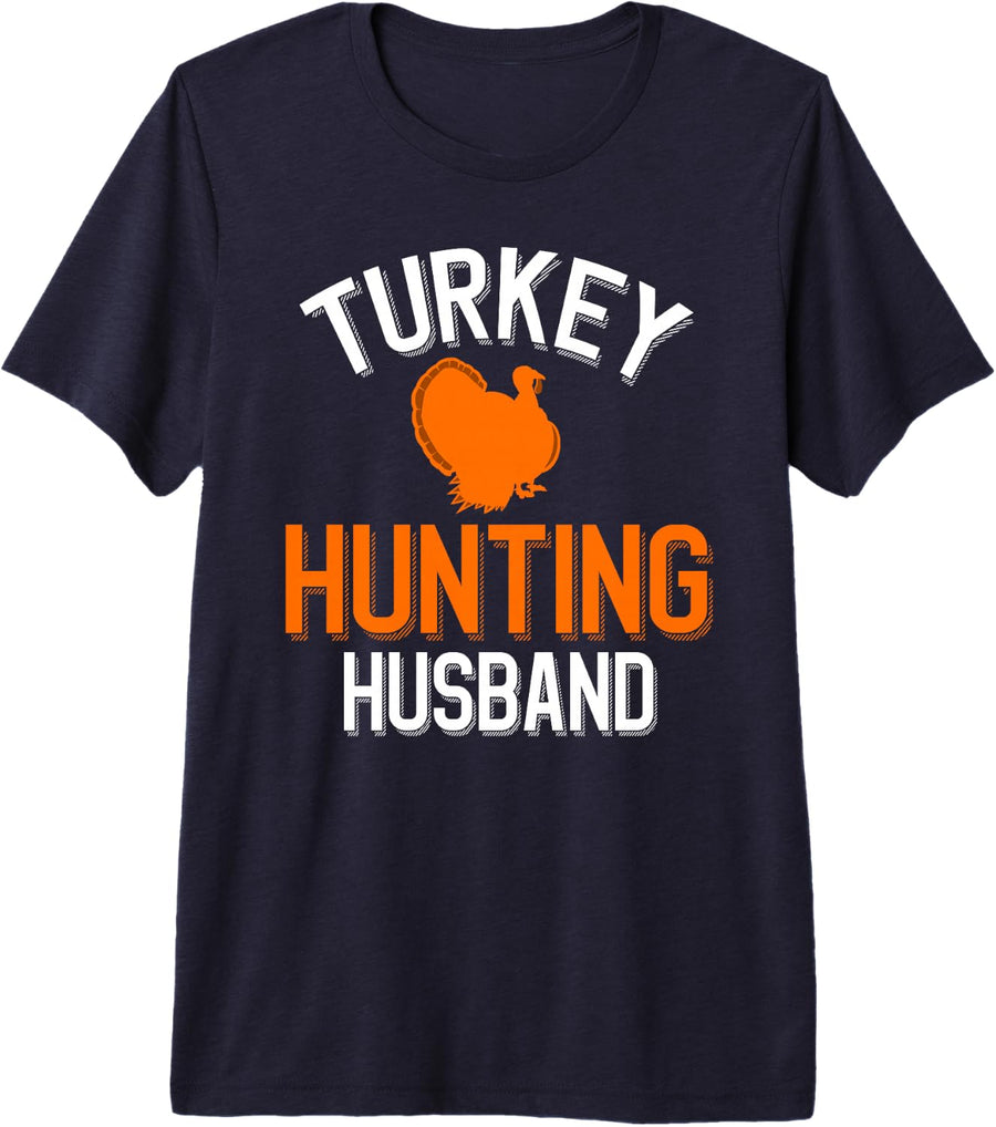 Men's Turkey Hunter Hunting Husband Premium Tri-Blend T-Shirt - Navy Blue