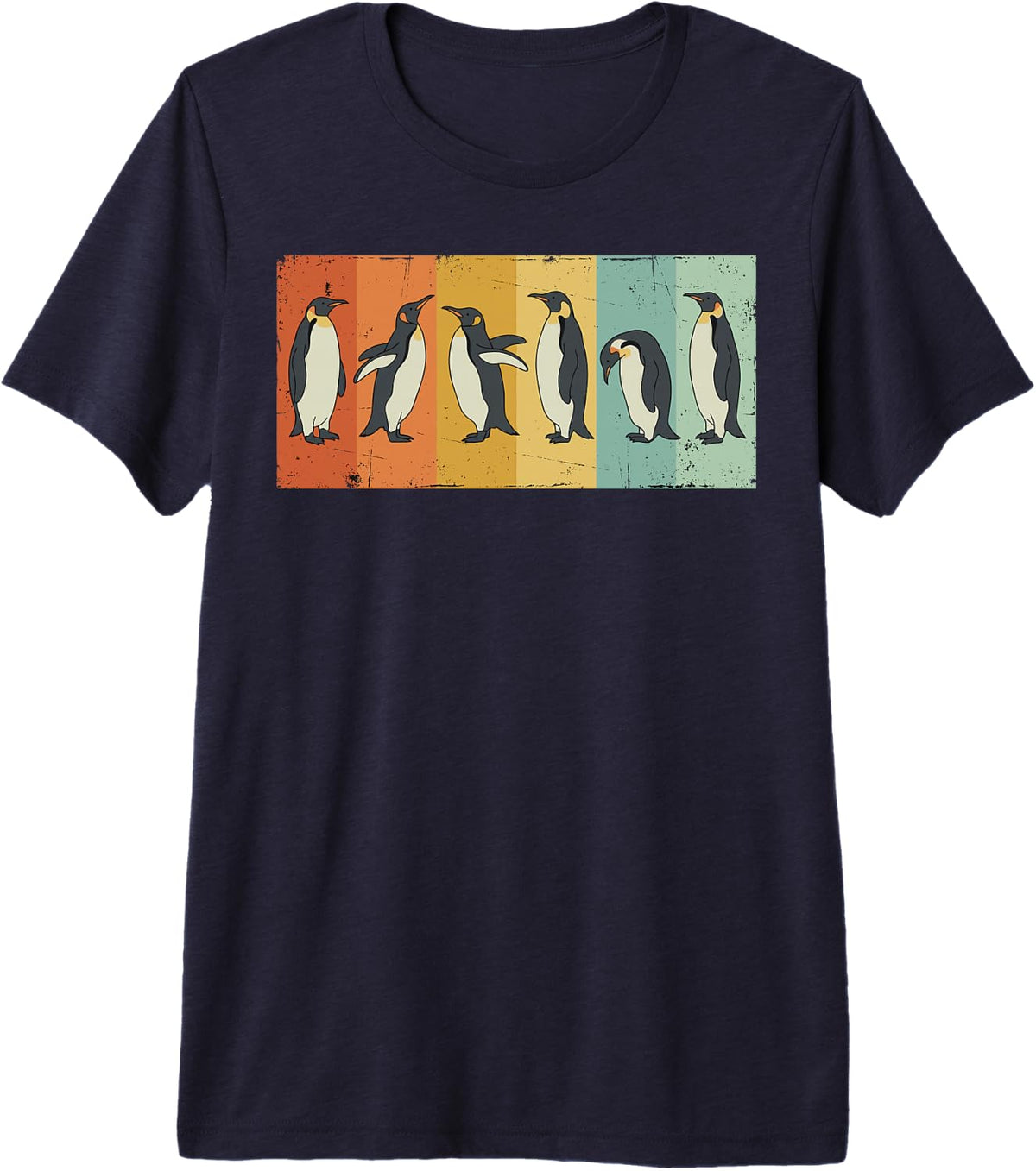 Vintage Retro Penguin Funny Penguin Fan Lover Wildlife Tee Premium Tri-Blend T-Shirt - Navy Blue
