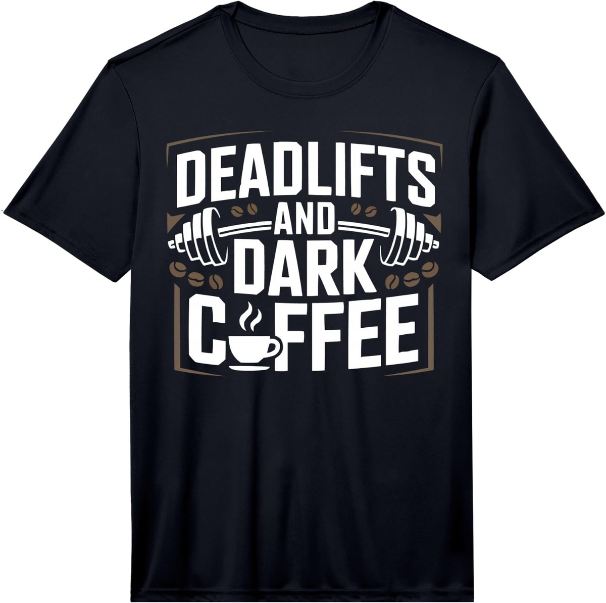 Mens Deadlift Strength Training Exercise Bodybuilding Coffee Performance T-Shirt - Black