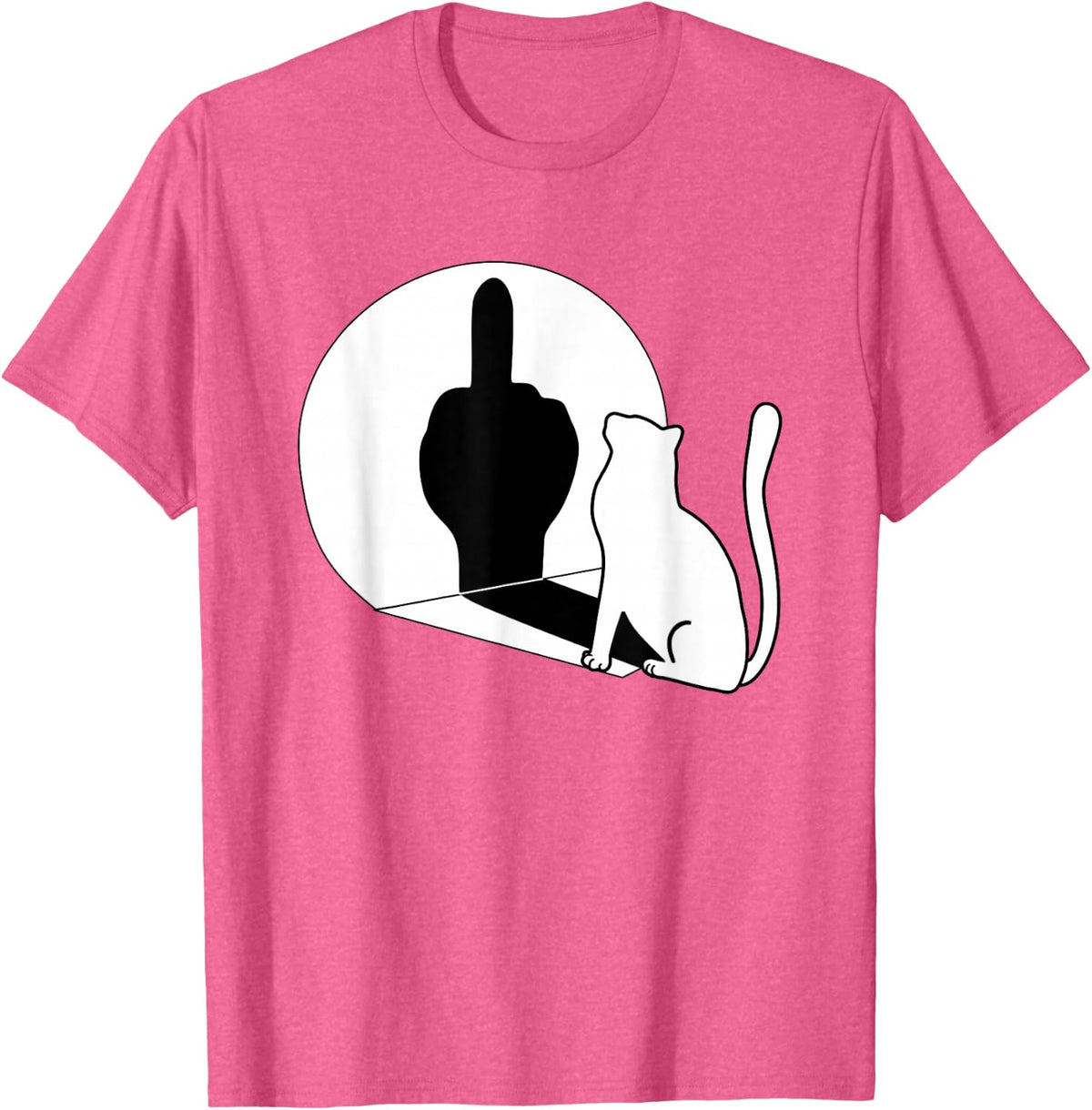 Funny Cat Middle Finger Chinese Shadow T-Shirt T-Shirt - Pink Heather