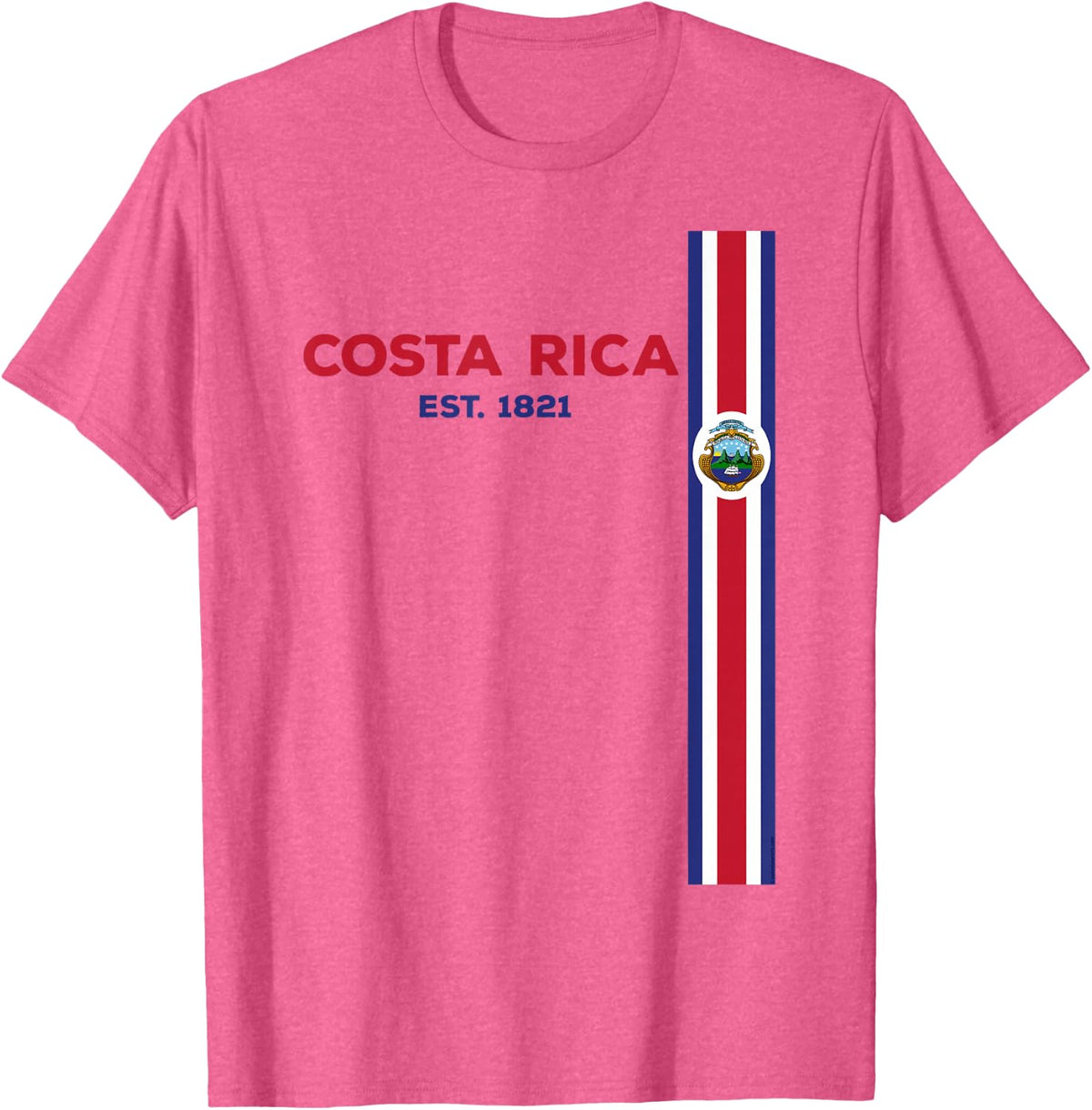 Costa Rica Independence Day Flag Design T-Shirt - Pink Heather