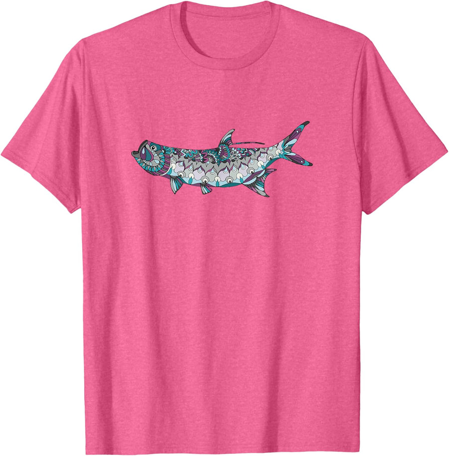 Tarpon Fishing T-Shirt T-Shirt - Pink Heather