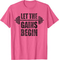 Let the Growth Begin, Barbell, Weight Lifting, Training, Gym T-Shirt - Pink Heather