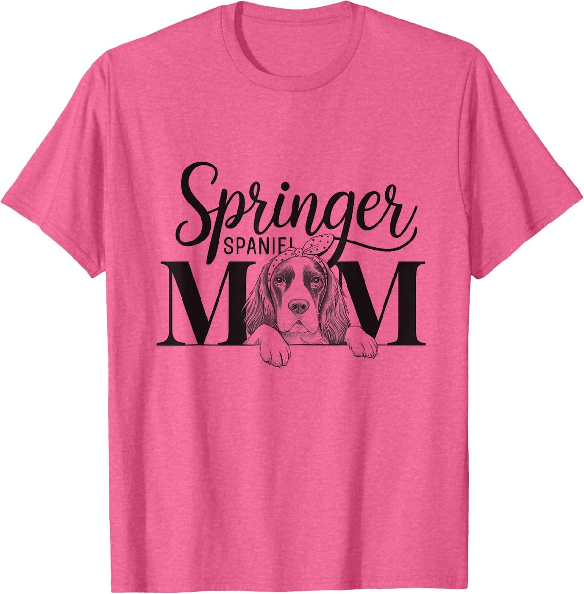 English Springer Spaniel Mom Dog Design For Women T-Shirt - Pink Heather