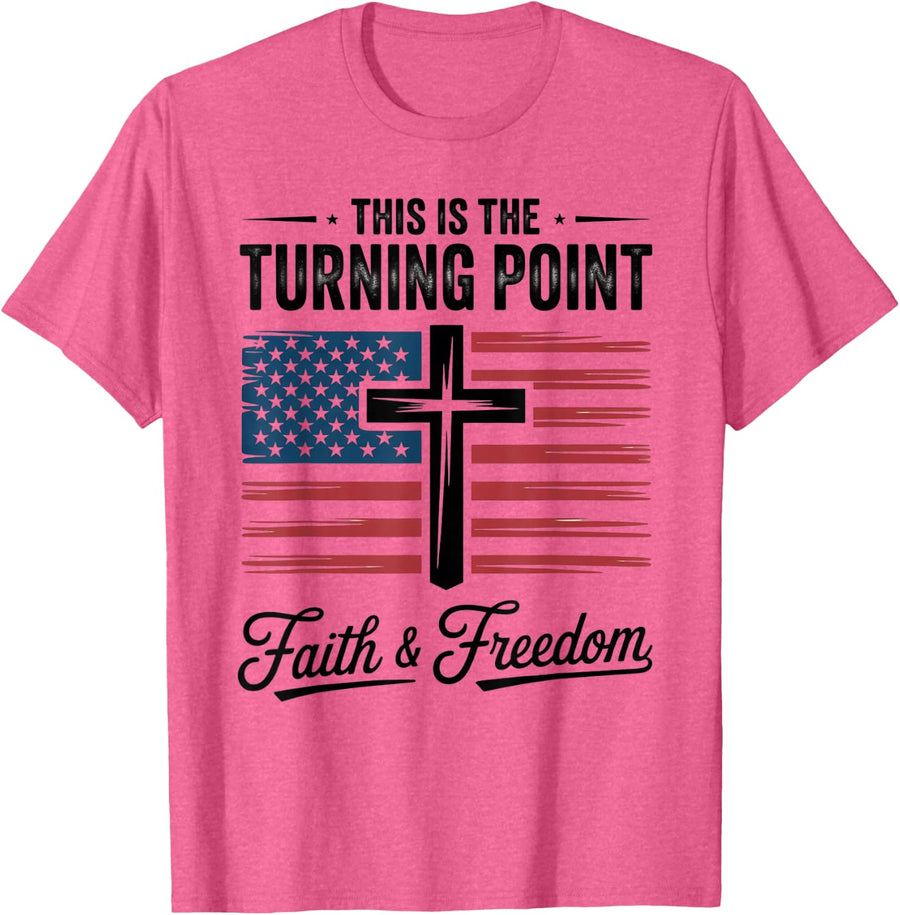 This is The Turning Point Patriotic Faith USA T-Shirt - Pink Heather