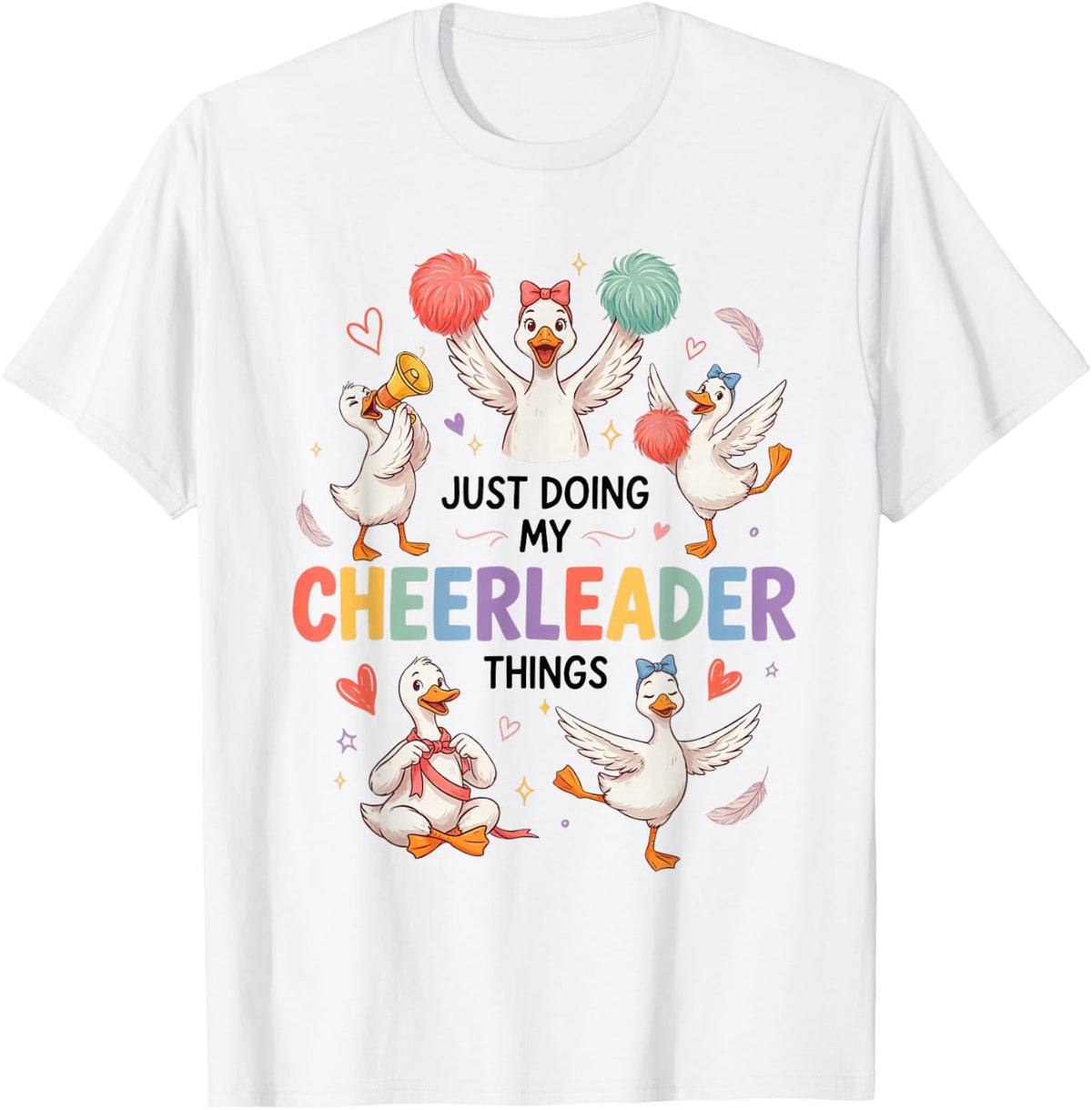 Cheerleading Cheerleader Team Stunting Tumbling T-Shirt - White