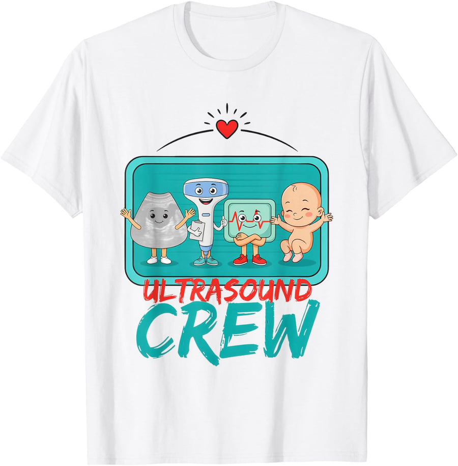 Ultrasound Sonographer Tech Diagnostic Medical Sonography T-Shirt - White