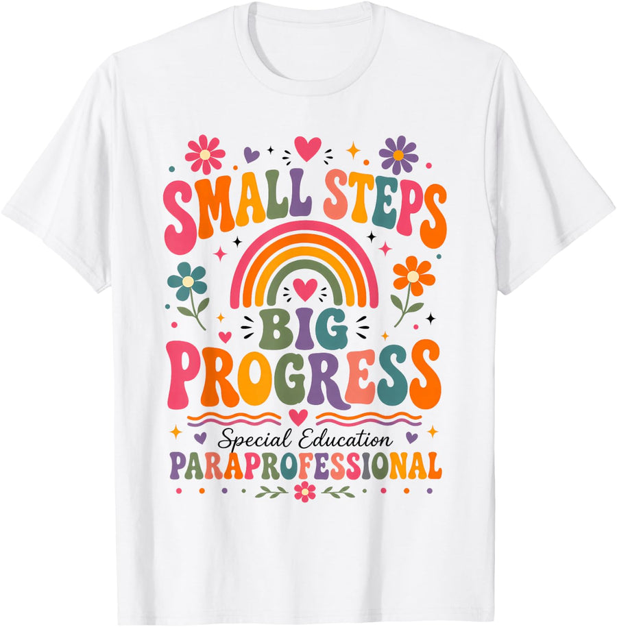 Fun para Professional for Women Small Steps Big Progress T-Shirt - White