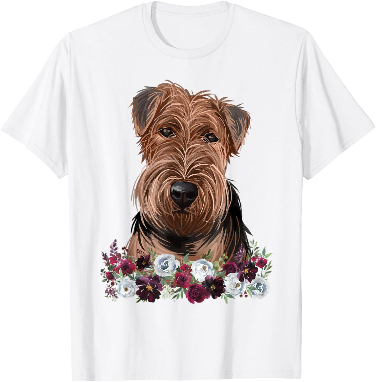 Floral Welsh Terrier T-Shirt - White
