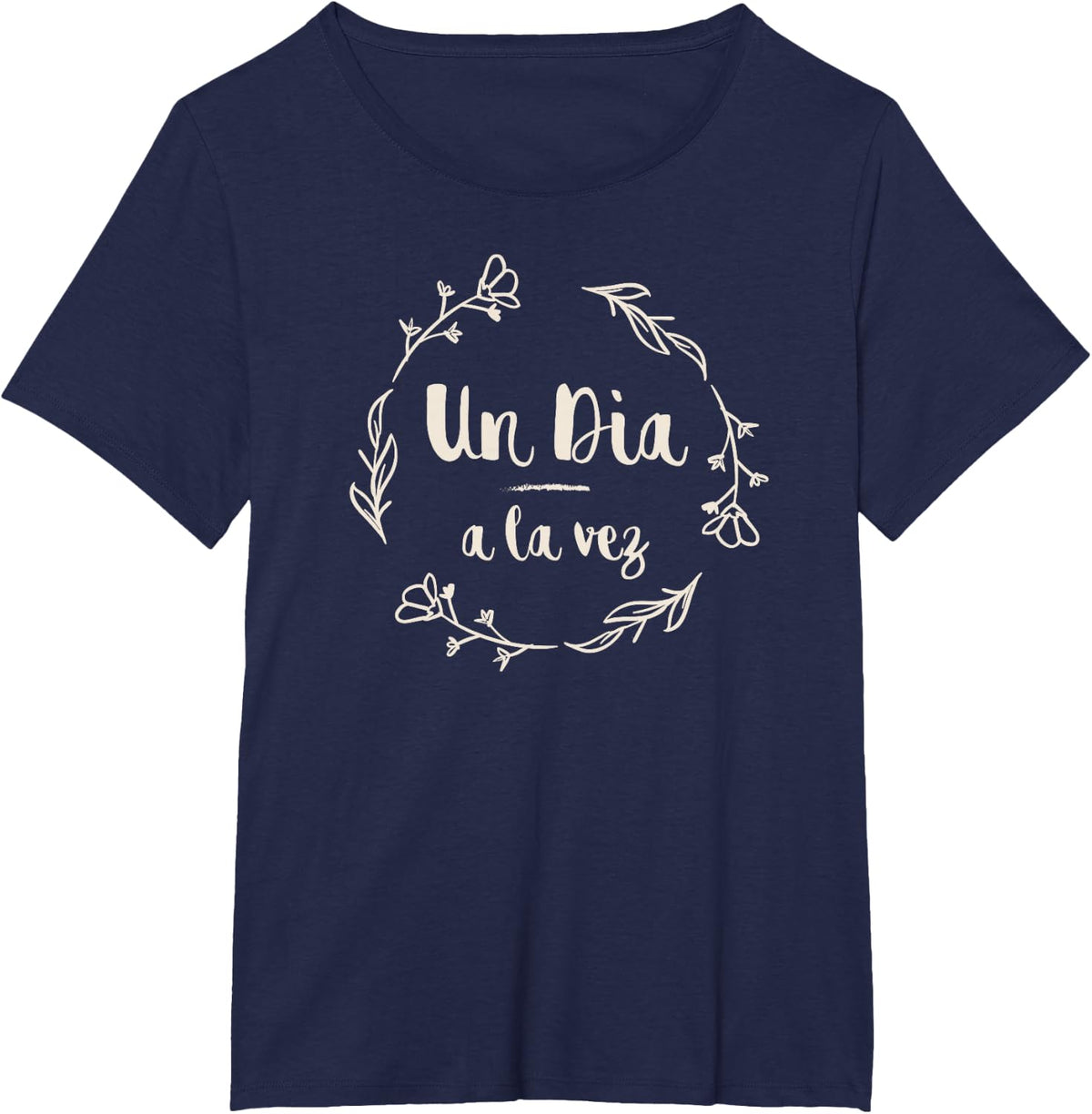 RazzleDazzleDesign Un Dia a La Vez T-Shirt - Navy Blue