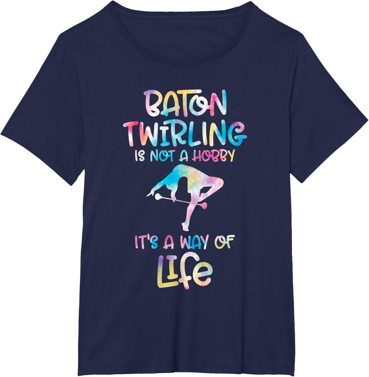 Baton Twirler Majorette Twirling Girl Dance Baton Gymnastics T-Shirt - Navy Blue