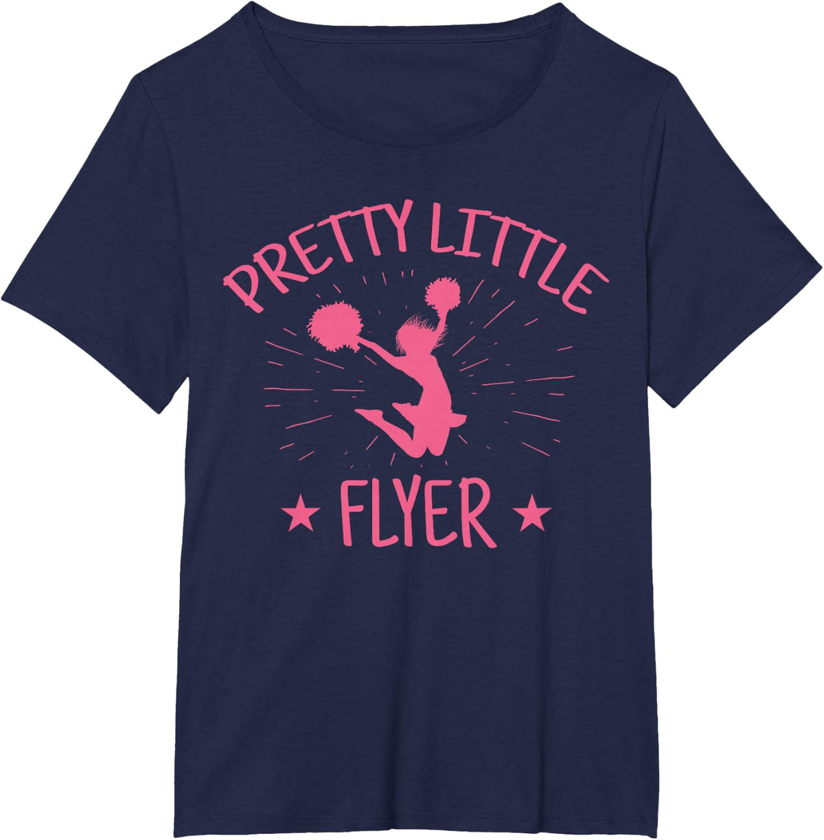 PRETTY LITTLE FLYER T-Shirt Cheerleader Love Mom Girls Gift T-Shirt - Navy Blue
