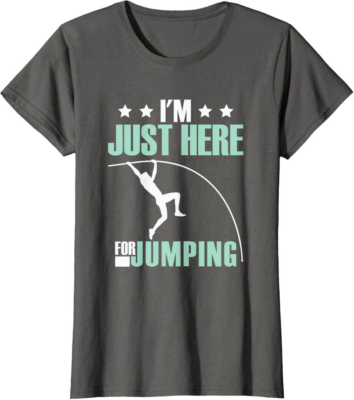 Pole Vaulter Sport Jumper Pole Vault Funny T-Shirt - Asphalt Grey