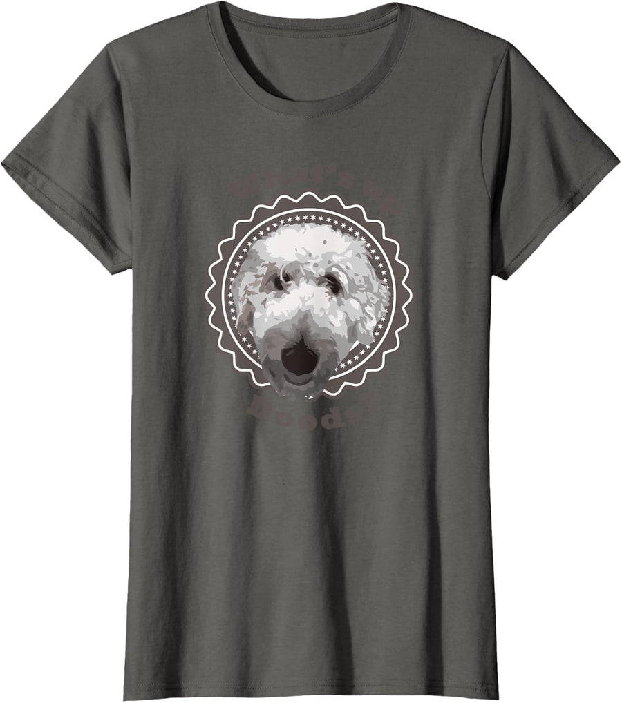 Goldendoodle Dad Mom - What's Up Doods Doodle T-Shirt - Asphalt Grey