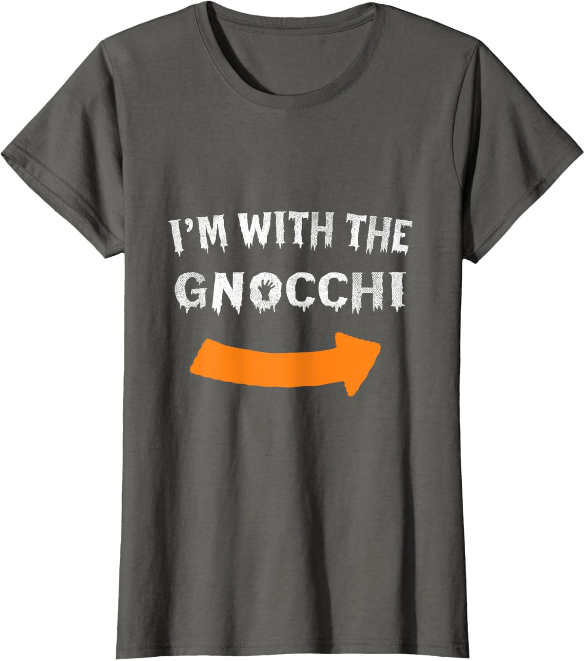 I'm with the gnocchi Funny Lazy Halloween Costume T-Shirt - Asphalt Grey