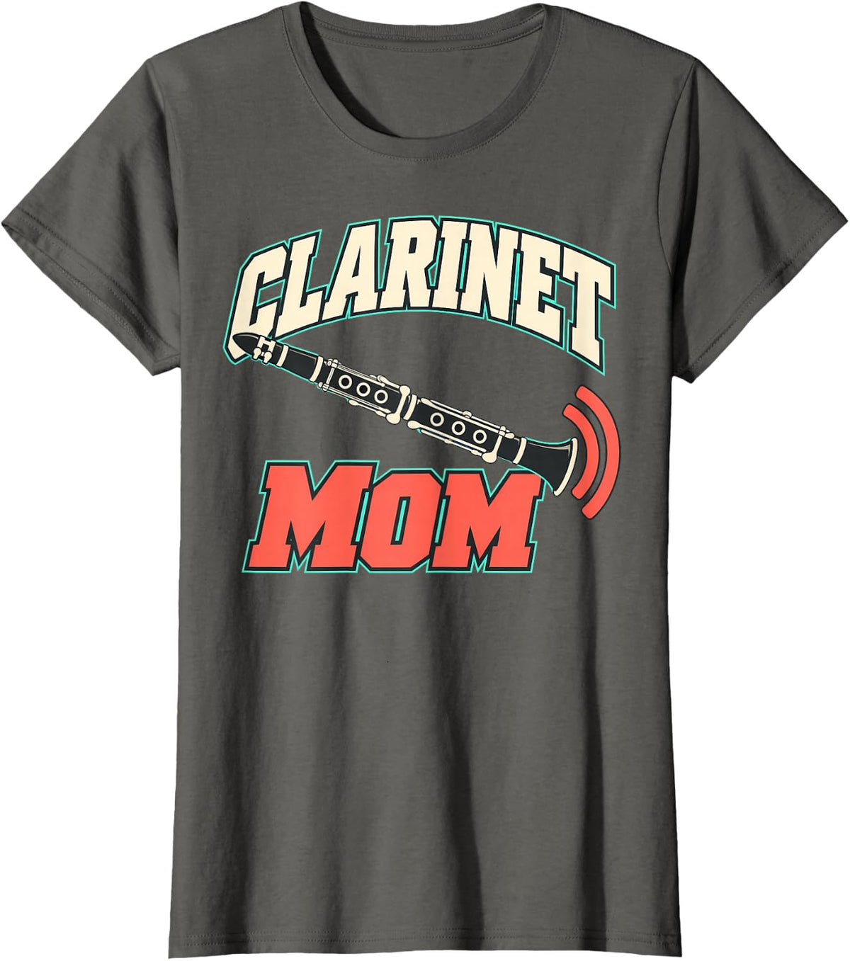Clarinet Mom Instrumental Music T-Shirt - Asphalt Grey