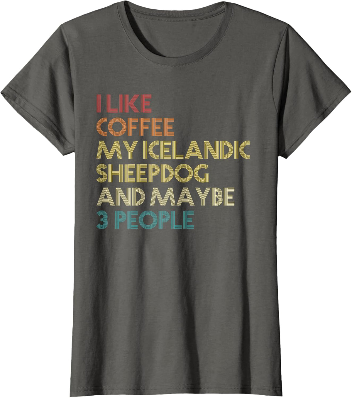 Icelandic Sheepdog Dog Owner Coffee Lovers Gift Vintage T-Shirt - Asphalt Grey