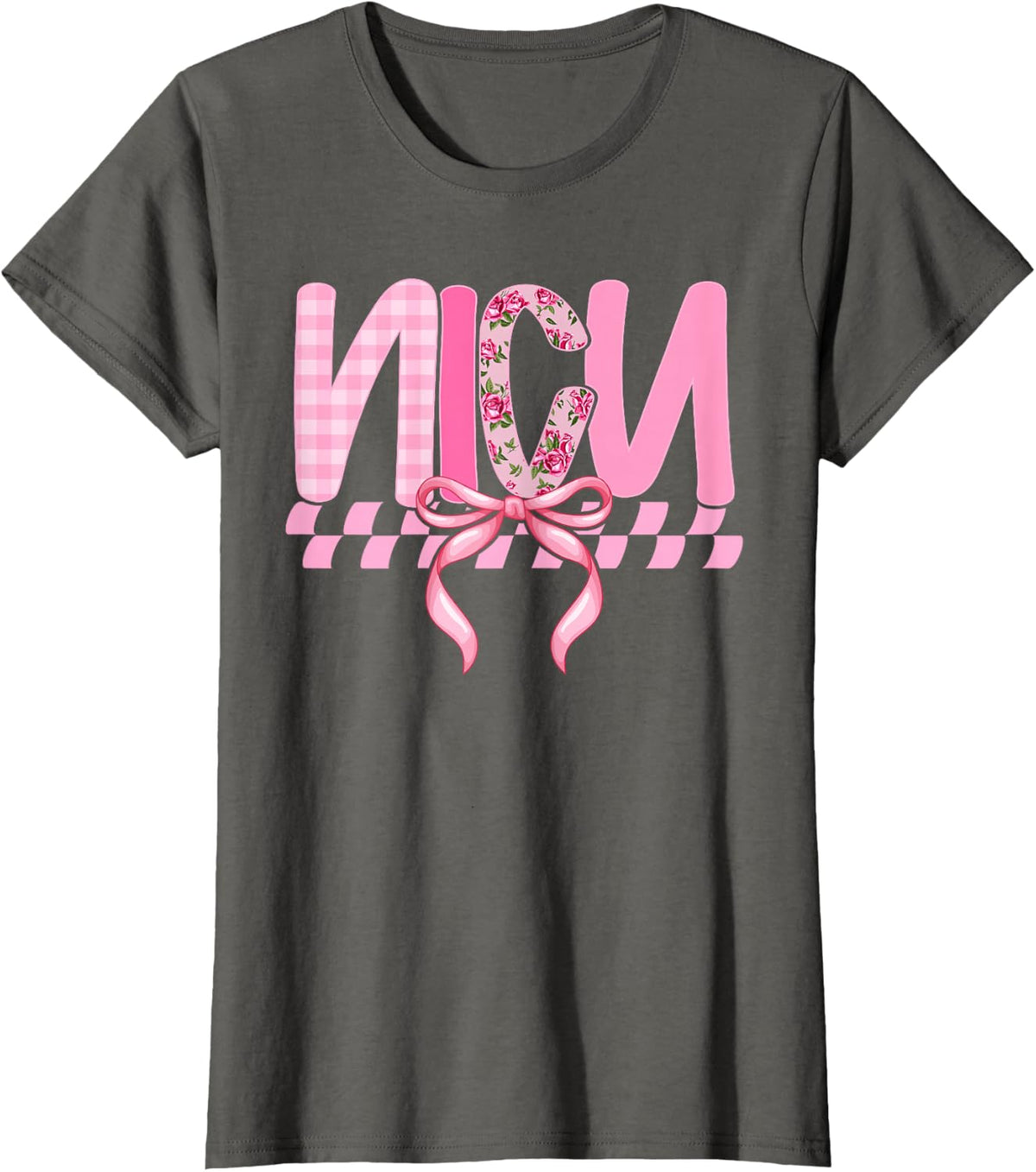NICU Valentine NICU Nurse Valentines Day Neonatal ICU Nurse T-Shirt - Asphalt Grey