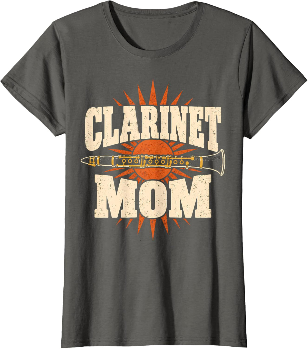 Clarinet Mom Orchestra Music T-Shirt - Asphalt Grey