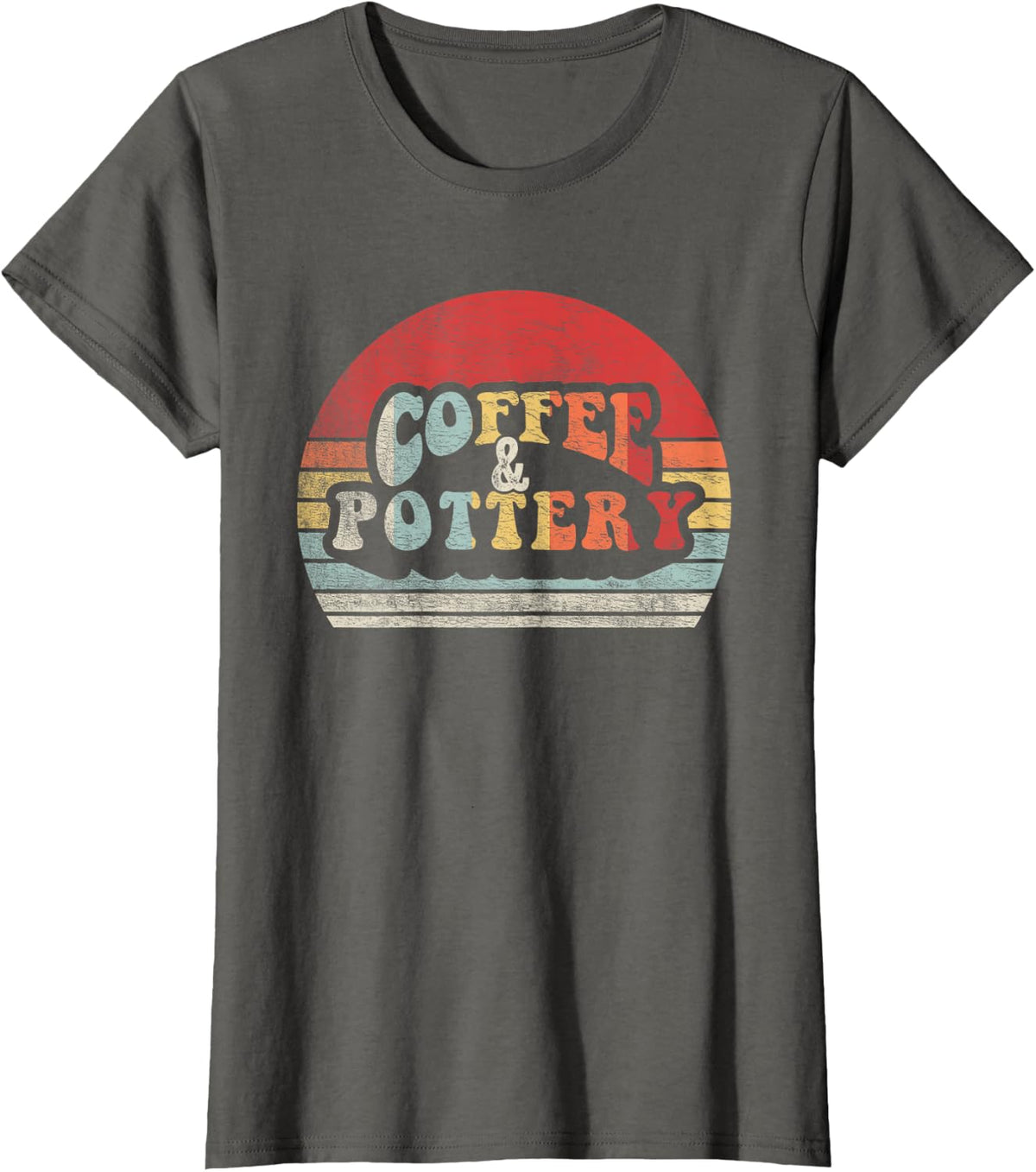 Retro Vintage Coffee & Pottery Potter Shirt Potter Pottery T-Shirt - Asphalt Grey